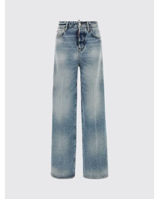 DSquared² Blue Cotton Denim Straight Jeans