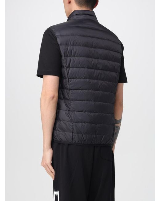 EA7 Black Padded Nylon Vest for men