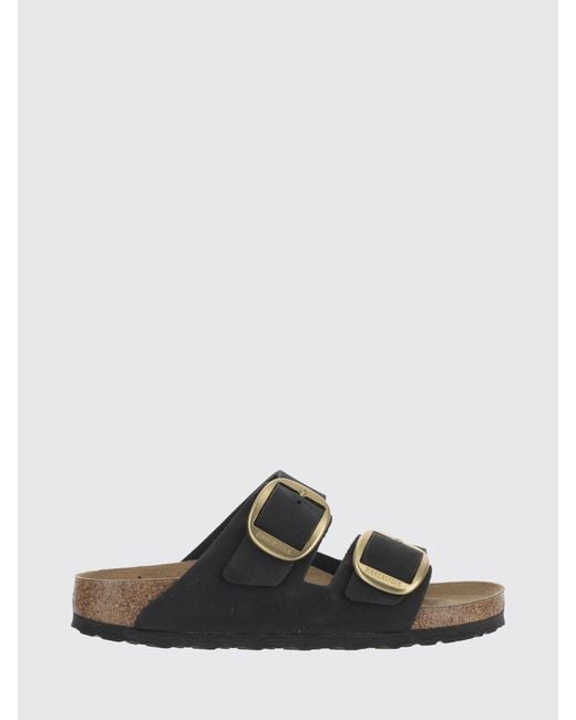 Birkenstock Black Arizona Big Buckle Nubuck Sandal
