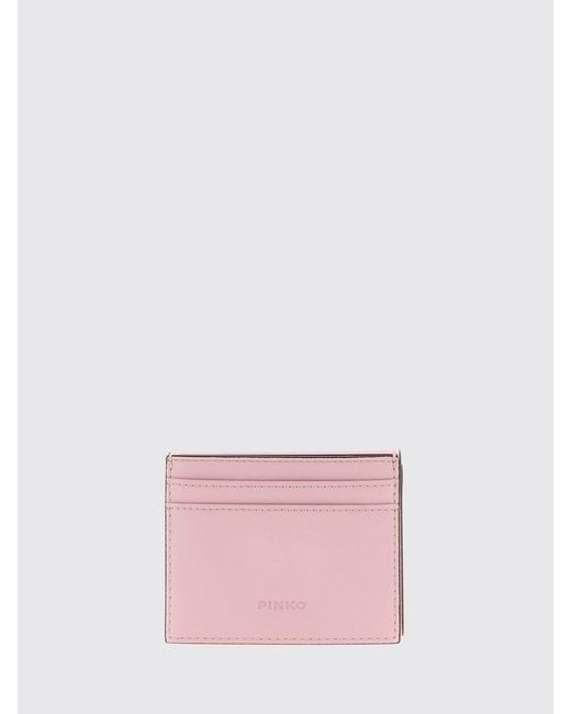 Pinko Pink Lettering Leather Wallet