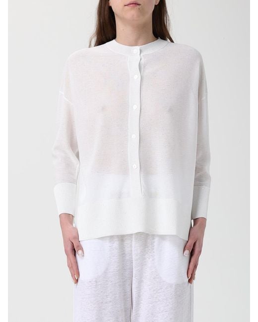 Kangra White Viscose Blend Cardigan