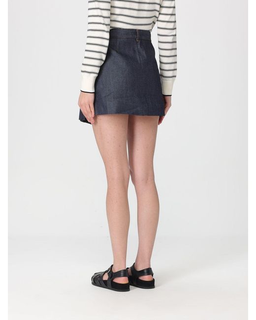 A.P.C. Blue Denim Mini Skirt