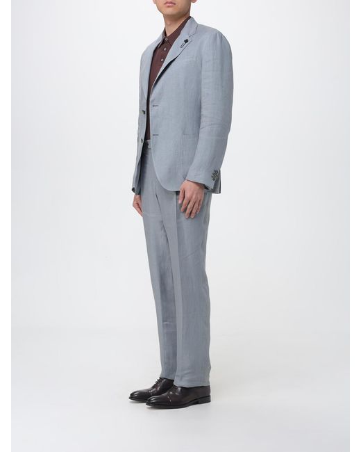 Lardini Blue Single Breasted Linen Dress for men
