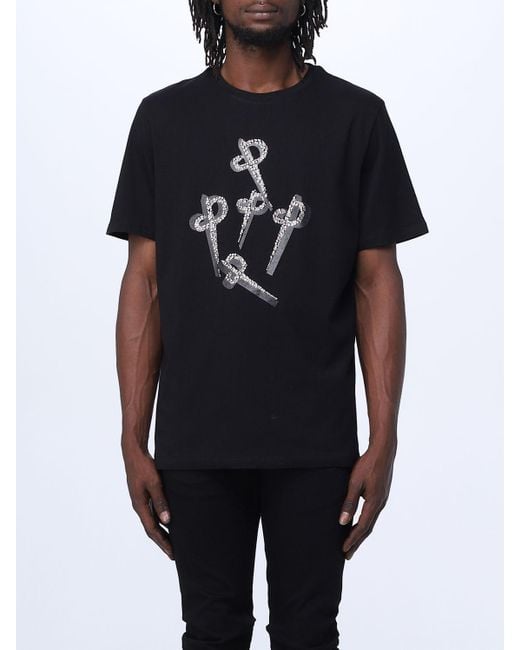 T-shirt in cotone di Cesare Paciotti in Black da Uomo