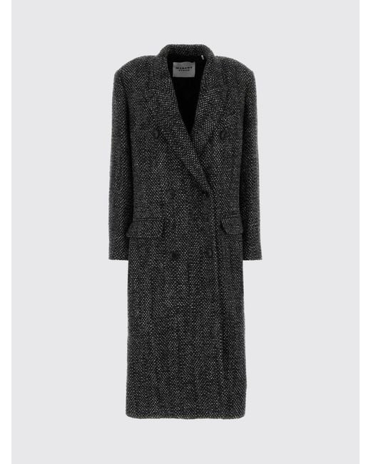 Isabel Marant Black Pilda Long Double-Breasted Wool-Blend Coat
