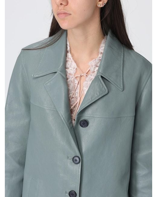 Chloé Blue Chlo&Eacute Lambskin Leather Jacket