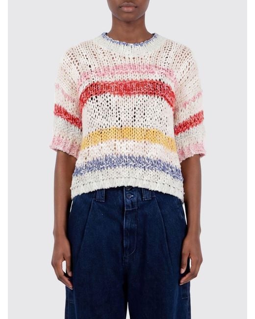 Roberto Collina Multicolor Striped Cotton Blend Sweater