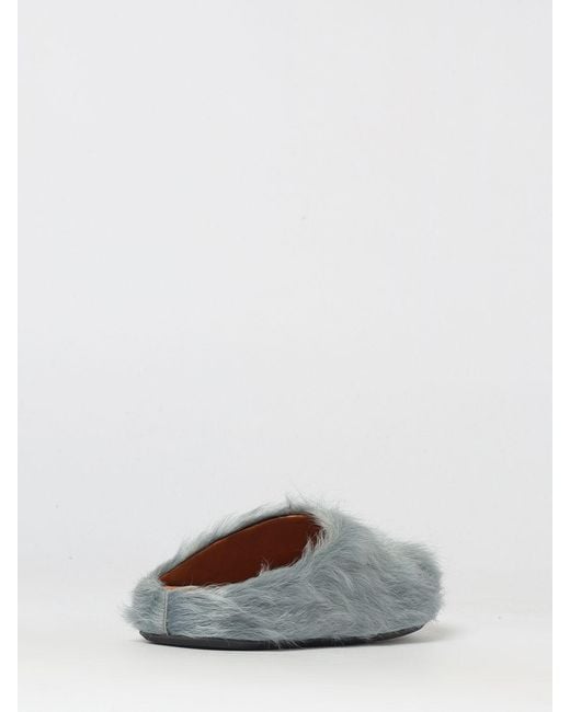 Marni Gray Fur Sabots for men