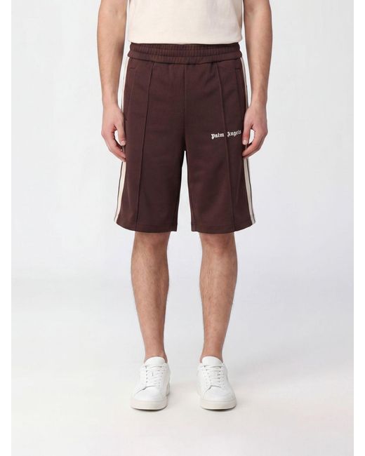 Palm Angels Red Stretch Technical Fabric Jogging Shorts for men