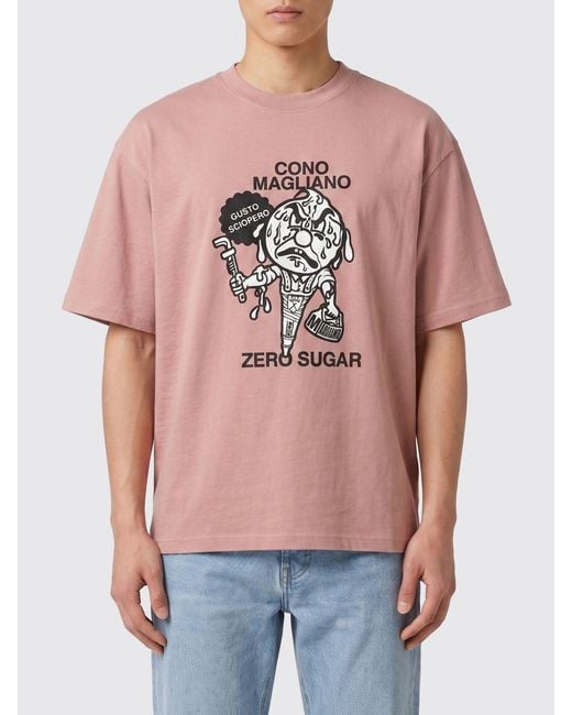 Magliano Pink Printed Cotton T-Shirt for men