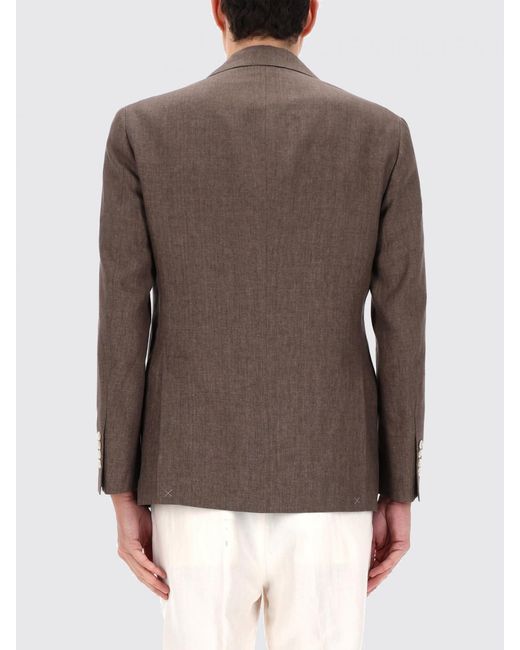 Brunello Cucinelli Brown Linen Blazer for men