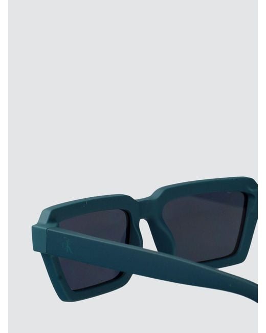 Calvin Klein Blue Cat-Eye Acetate Sunglasses With Monogram Logo