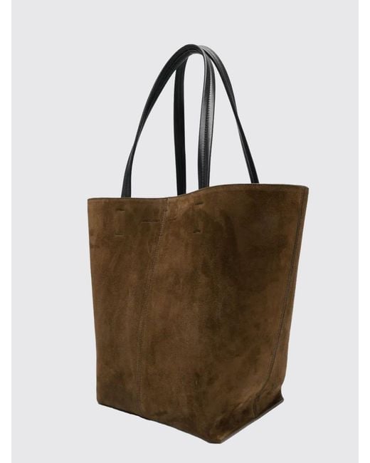 Phoebe Philo Brown Pot Cabas Suede Bag