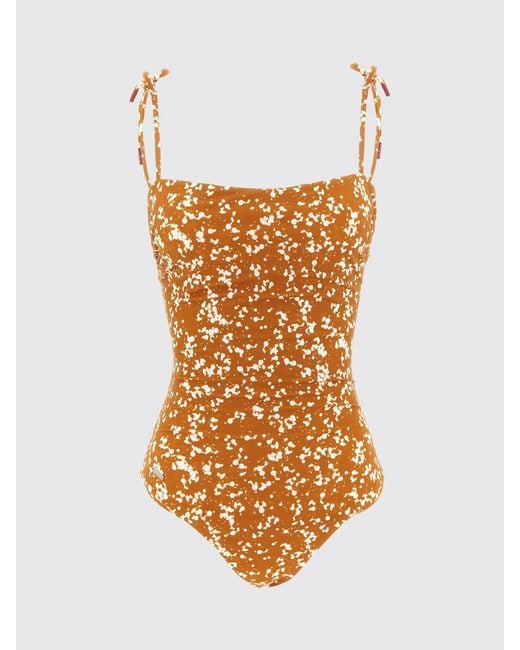 Kiton Red Printed Nylon One-Piece Swimsuit