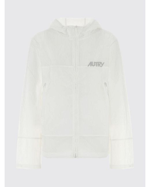 Autry White Hooded Windbreaker With Logo for men