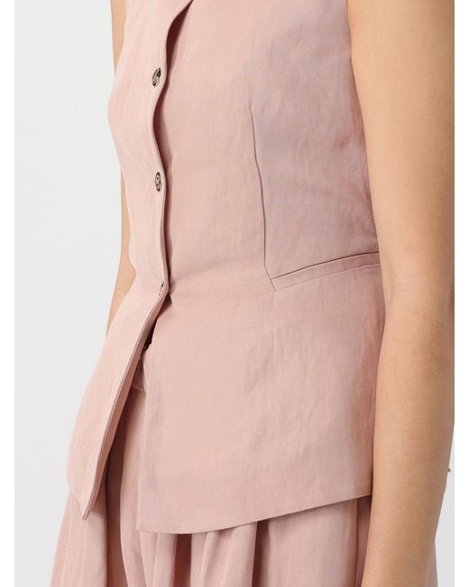 Liviana Conti Pink Bobby Linen Blend Vest