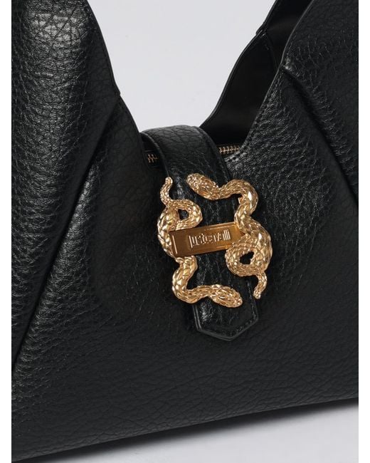 Just Cavalli Black Grained Faux Leather Bag