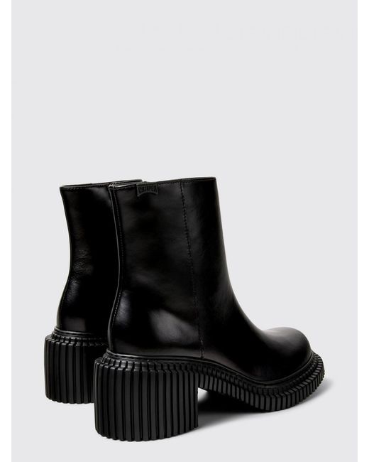 Camper Black Pix London Leather Ankle Boots