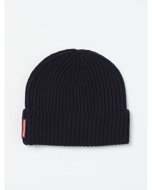 Set Bufanda + Gorro De Lana Acanalada DSquared² de hombre de color Black
