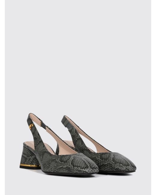 Coccinelle Metallic Python-Print Leather Slingbacks With A Medium Heel