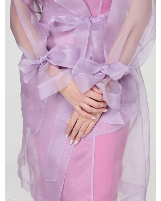 Pinko Pink Cocco Silk Organza Trench Coat