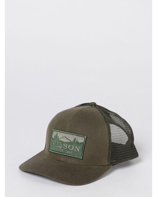 Filson Green Logger Cotton And Mesh Nylon Hat for men