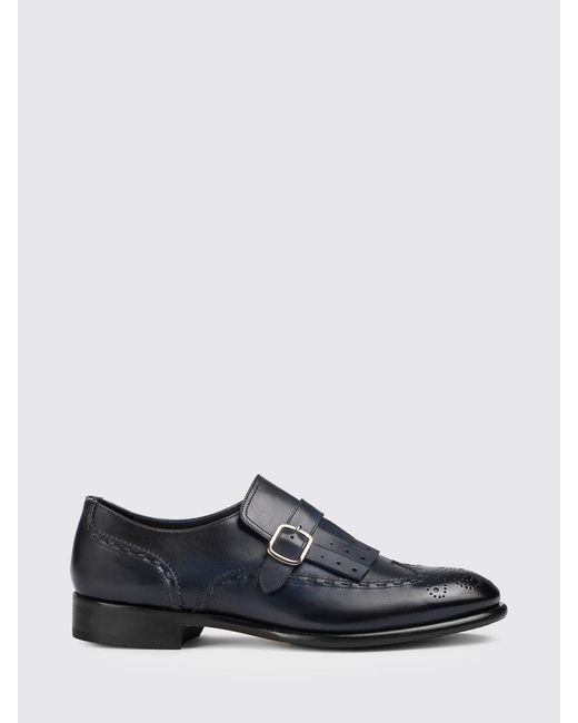 Doucal's White Leather Monk Strap Shoes With Brogue Detail for men