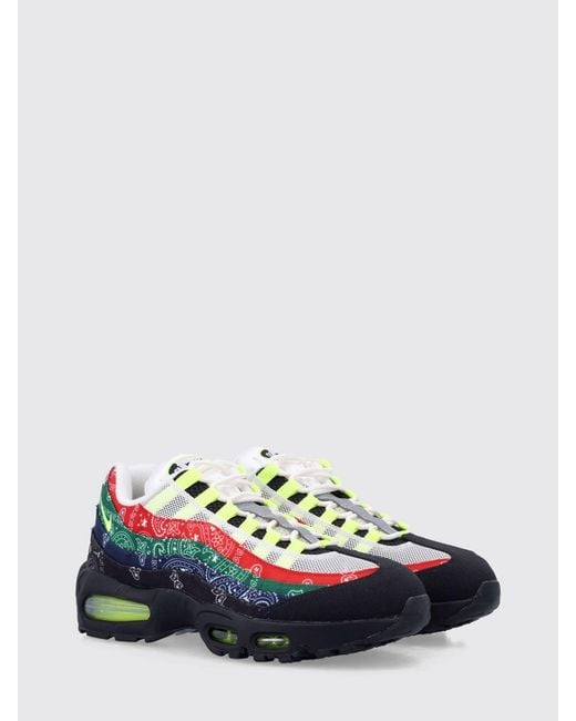 Nike White Air Max 95 Big Bubble Mesh Sneakers With Stripe Pattern for men
