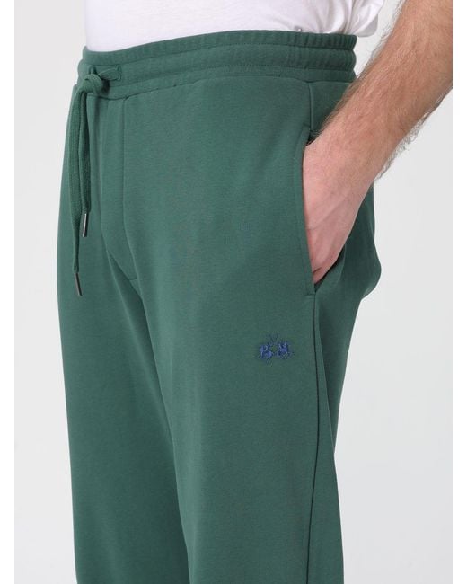 La Martina Green Cotton Jogging Trousers for men