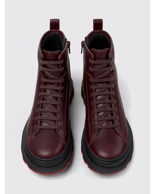 Camper Purple Brutus+ Leather Ankle Boot