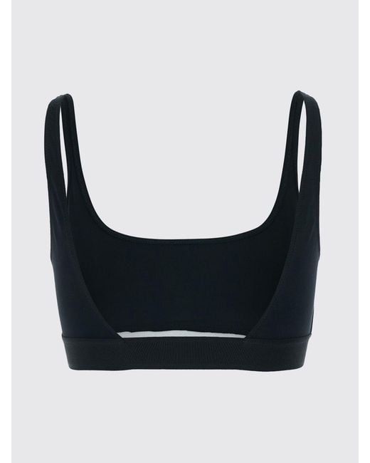 Tom Ford Black Cropped Modal Bralette Top With Contrast Logo Band
