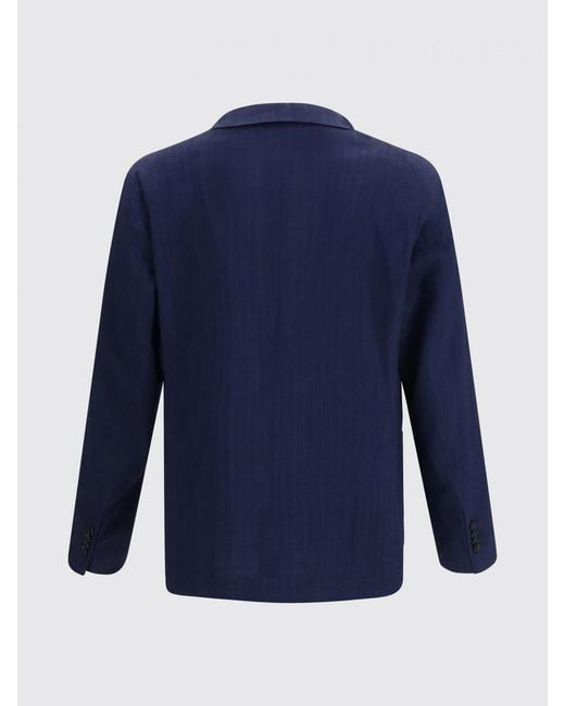 Tagliatore Blue Single-Breasted Wool Blend Blazer for men