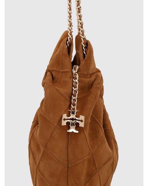 Tory Burch Brown Fleming Matelassé Mini Hobo Shoulder Bag