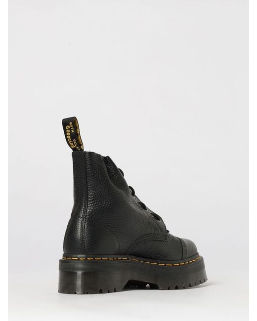 Dr. Martens Black Sinclair Tumbled Leather Platform Boots