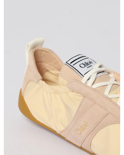 Chloé Natural Chlo&Eacute Kick Suede And Nylon Sneakers