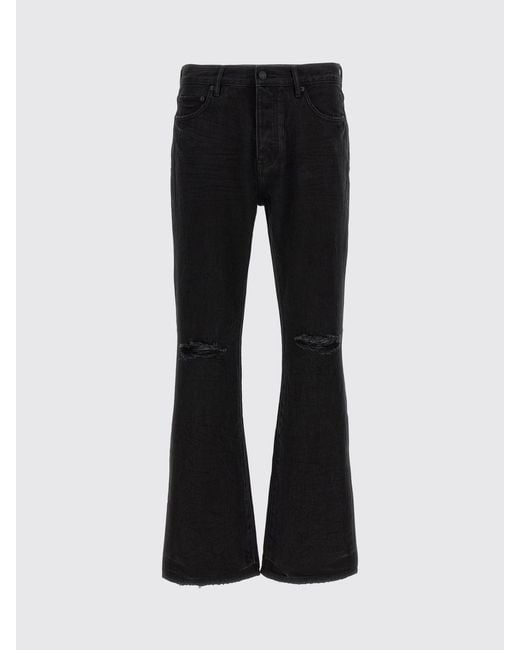 Purple Black P026 Straight-Leg Cotton Denim Jeans With Worn-Out Effect for men