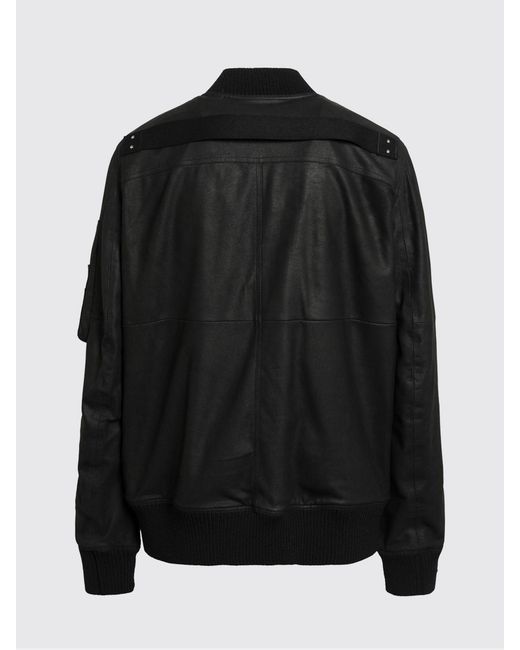 Rick Owens Blue Lambskin Leather Bomber Jacket for men