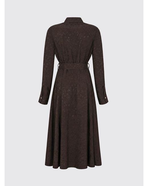 Pinko Brown Floral Print Midi Shirtdress