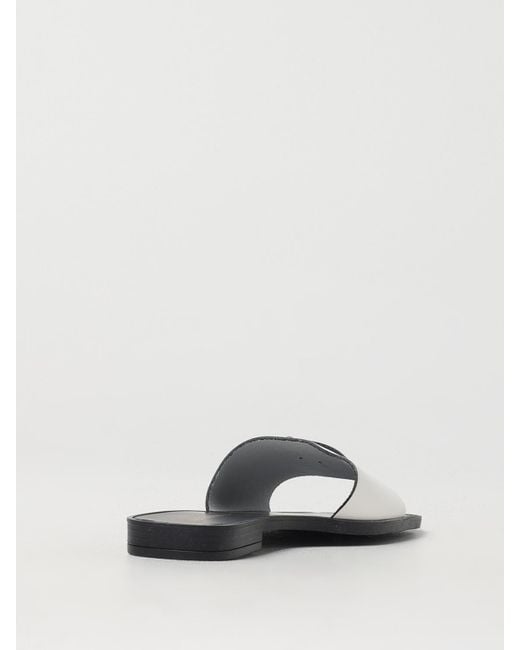 Just Cavalli White Stylish Slip-On Sandals With Iconic Detailing Comfortable And Fashionable Footwear