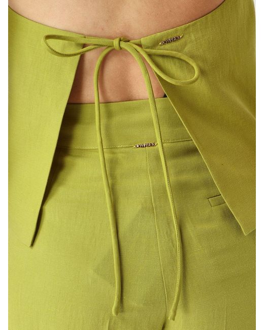 Twinset Yellow Linen Blend Vest