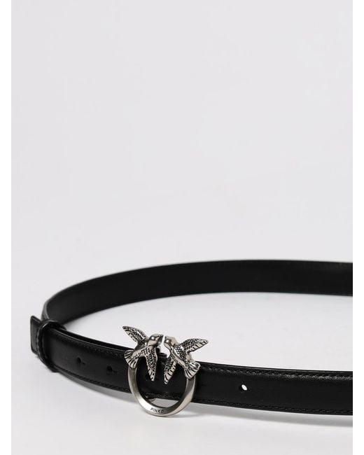 Pinko White Love Berry Leather Belt
