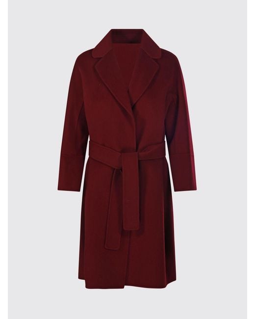 Max Mara Red Knee-Length Robe Coat