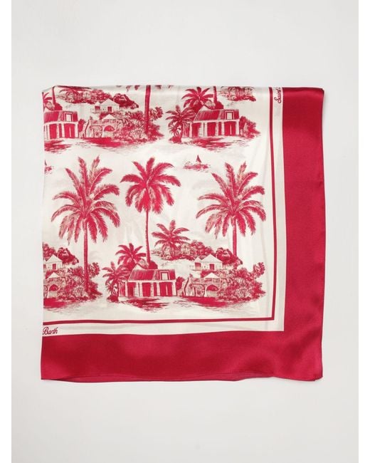Mc2 Saint Barth Red Animalier Silk Scarf