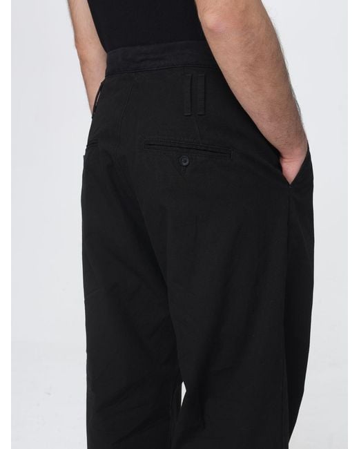NAMACHEKO Black Cotton Drawstring Wide-Leg Trousers for men