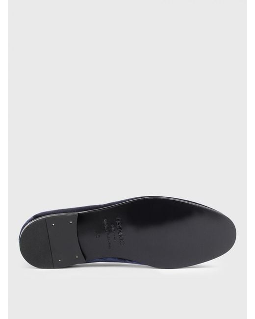 Doucal's Blue Velvet Loafers for men