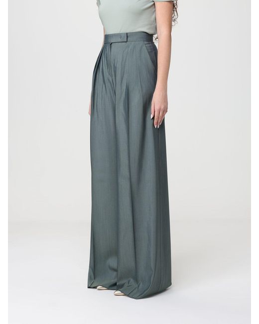 Max Mara Blue Giallo Wide-Leg Wool Blend Trousers