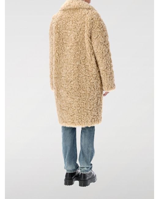 Stand Studio Natural Long Faux Fur Shearling Jacket