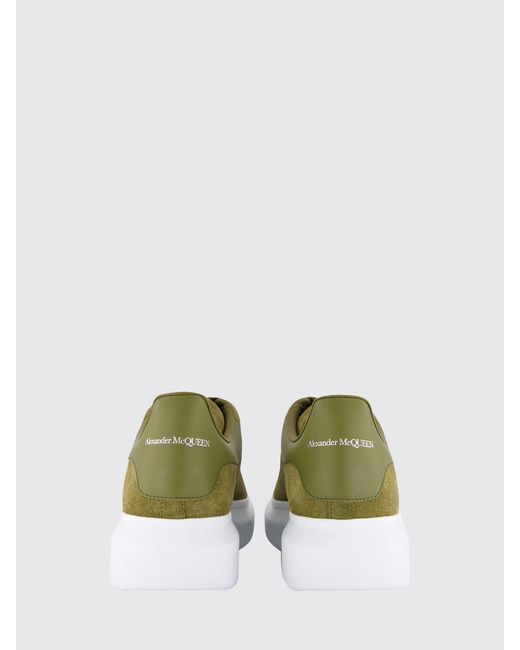 McQueen Green Oversize Suede Sneakers for men