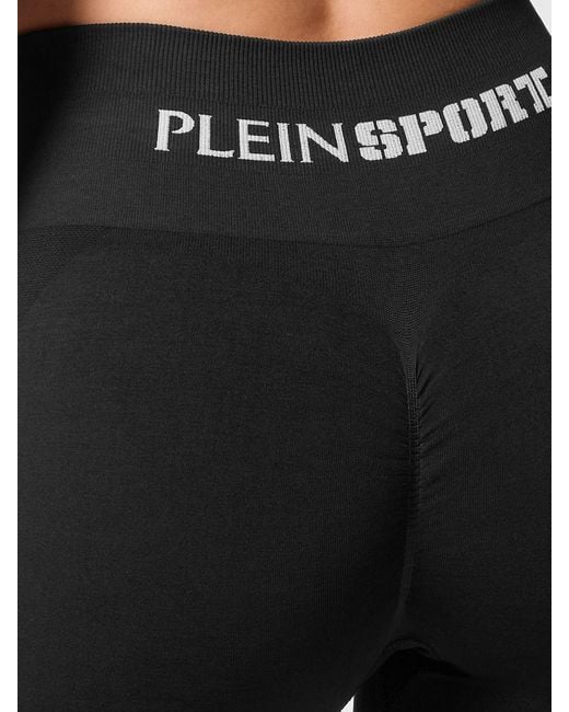 Philipp Plein Black Technical Stretch Fabric Leggings