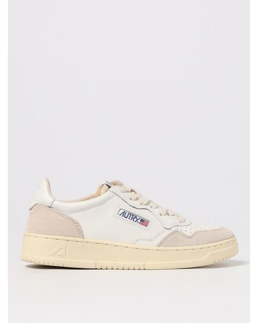 Autry White Medalist Leather Sneakers for men